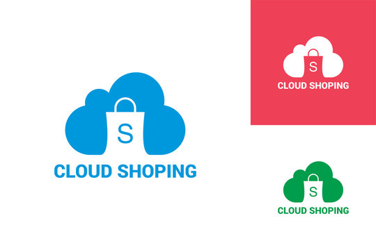 Cloud Shoping Logo Template Design