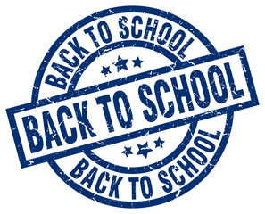 Fototapeta premium back to school blue round grunge stamp