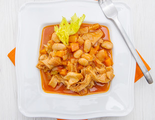 white dish with trippa