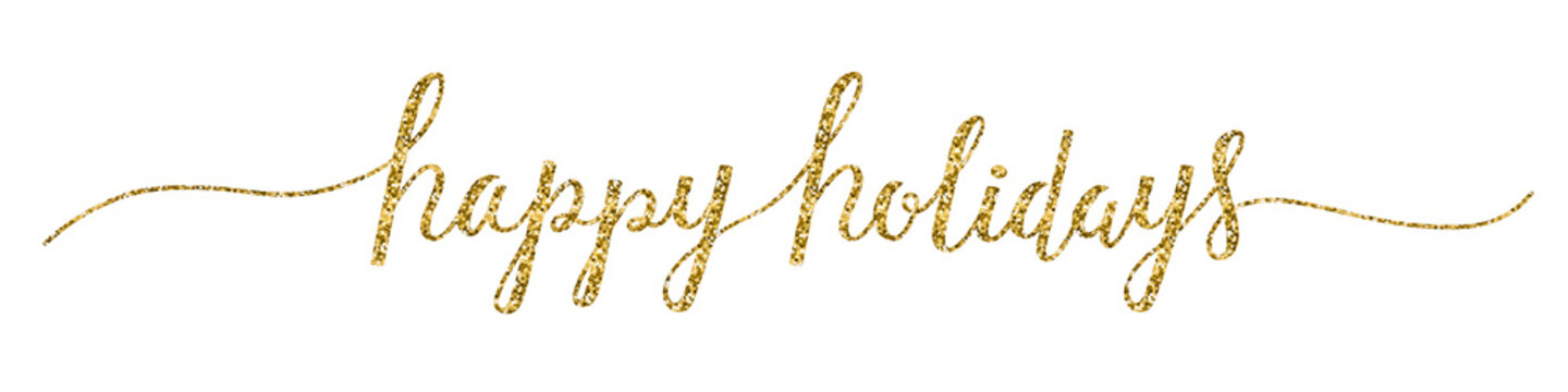 HAPPY HOLIDAYS banner in brush calligraphy