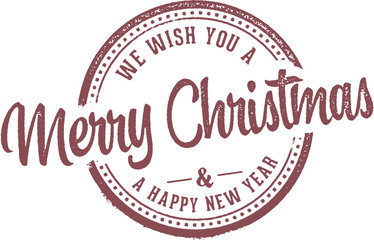 Merry Christmas Holiday Card Stamp