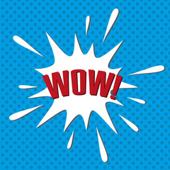 Speech bubble with emotional text WOW.