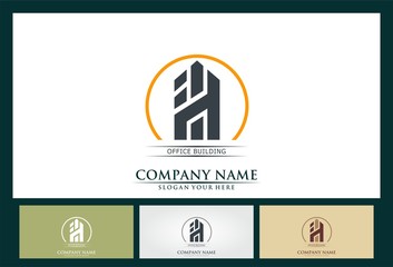 office building vector logo