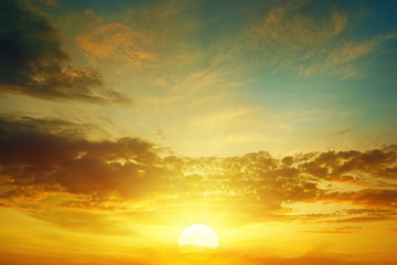 beautiful bright sunset