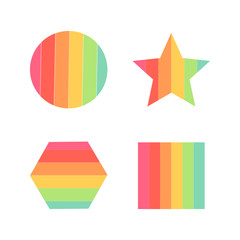 Colorful geometric shapes icons