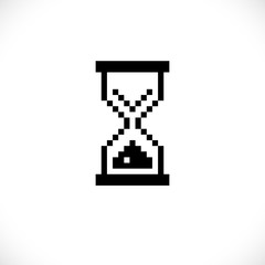 Old style pixel computer mouse cursor sand clock