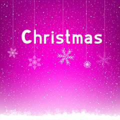 pink winter Christmas background snowflake