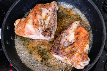 fried chicken in the pan