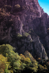 Fototapeta premium Skopje, Macedonia, Matka Canyon. Beautiful mountain natural rock hill in a canyon.