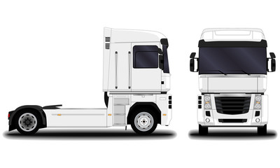 realistic truck. front view; side view.