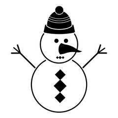 Isolated snowman icon