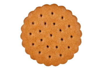 Chocolate sandwich cookie isolated on white background