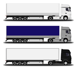 realistic truck. side view set.