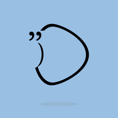  Quotation Mark Speech Bubble. Quote sign icon. Abstract background.