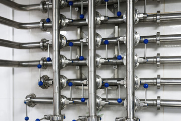 Pipelines from stainless steel, a system for pumping liquids for the food industry.