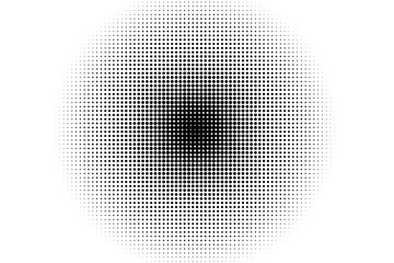 Abstract futuristic halftone pattern. Comic background. Dotted backdrop with circles, dots, point sall scale Black and white color