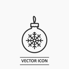 Outline christmas tree bauble decoration icon illustration vector symbol