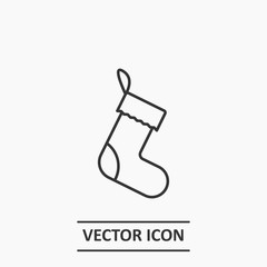 Outline christmas sock icon illustration vector symbol