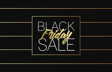 Black Friday Sale Gold Banner luxury Background. Advertising Golden Poster Template for black friday. Vector illustration