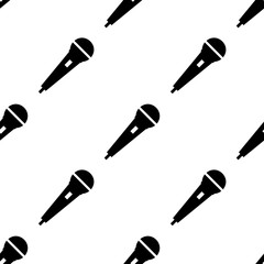 Microphones silhouettes on white. Seamless pattern. Vector Illustration EPS