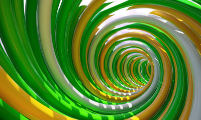 Tunnel, cave, wooden, colored, abstract, 3d rendering, background