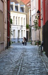 Romantic couple in alley