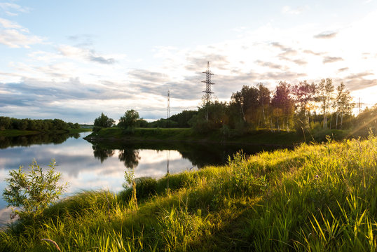 Duct Langepas a tributary of the Ob river