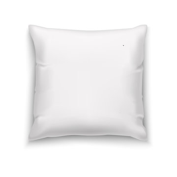 White Pillow. Blank Mock Up for Presentation of Surface Design and Logotypes. Vector Isolated Illustration