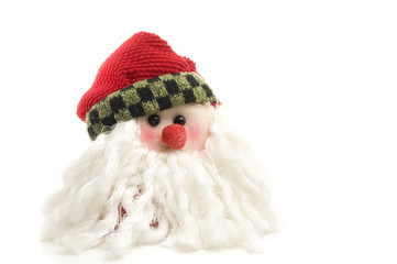 Santa Claus Face Isolated on White Background