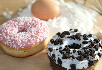 Freshly home baked doughnuts 