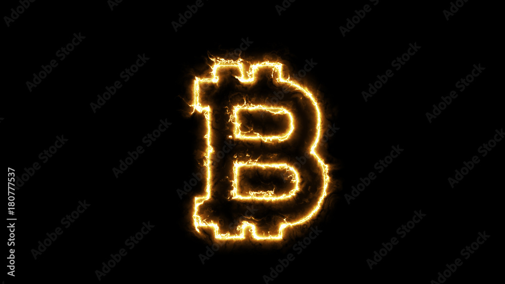 Poster abstract background with bitcoin sign. 3d rendering