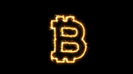 Abstract background with bitcoin sign. 3d rendering