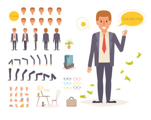Businessman for animation. Poses