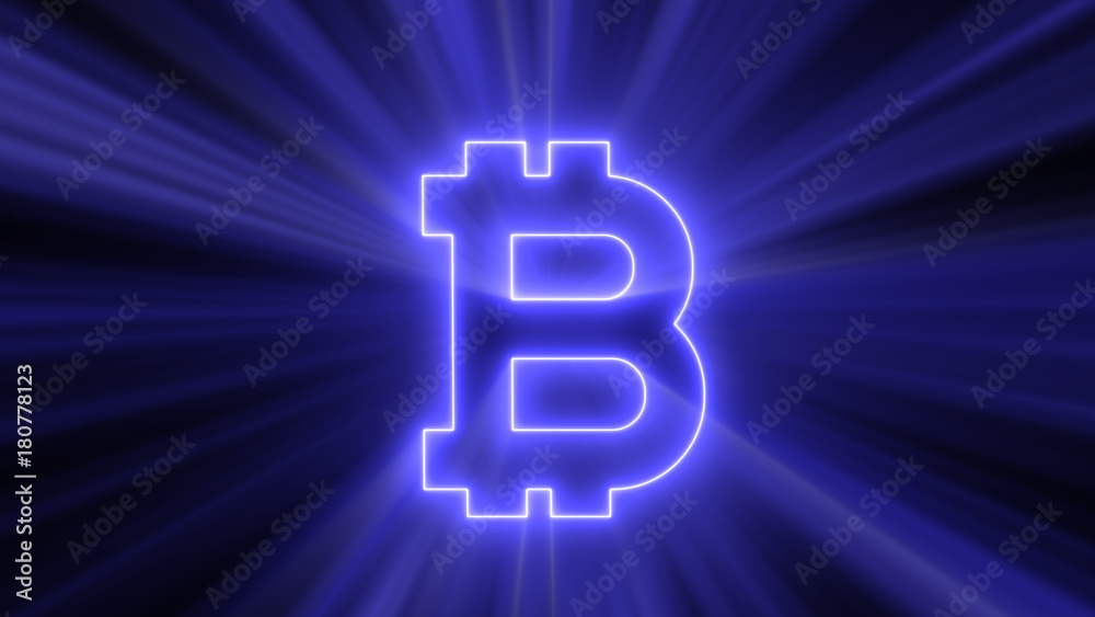 Poster abstract background with bitcoin sign. 3d rendering