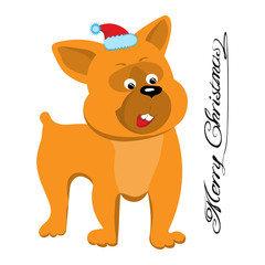 Dog comics line drawing .Vector illustration.