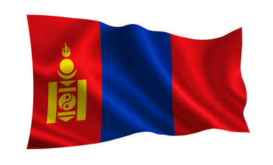 Mongolia flag. A series of "Flags of the world." (The country - Mongolia flag) 