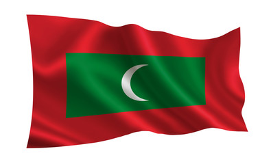 Maldives flag. A series of 