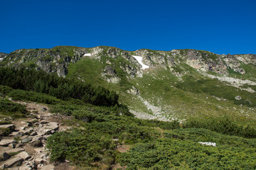 Obraz premium Landscape of Rila Mountan near, The Seven Rila Lakes, Bulgaria