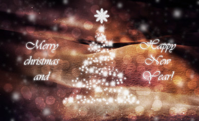 Merry christmas and happy New year greeting card