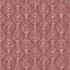 Dusty Pink and Rose Gold Foil Damask Pattern