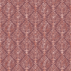 Dusty Pink and Rose Gold Foil Damask Pattern