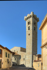 Tower of the Cattedrale De San Romano in Fiesole, Tuscany, Italy
