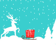 Gifts in a snowy woods on new year