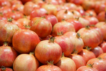 Fresh fruit in market stall ready for sale at farmers market