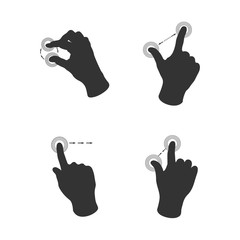 Touch Gesture Icons Line Vector