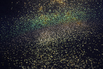  gold green glitter, on a dark blue,  Christmas background