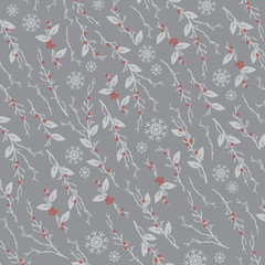 Gray Branches Background Vector Illustration 1