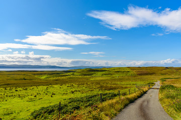 Scottish road in the Isle of Skye