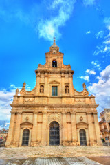 Fototapeta na wymiar The Cathedral of Santa Maria delle Stelle in Comiso - Sicily, Italy