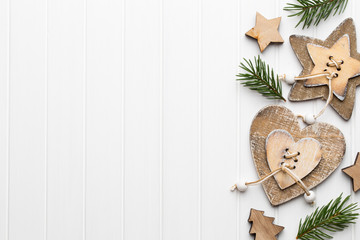 Vintage Christmas background with Christmas decoration.